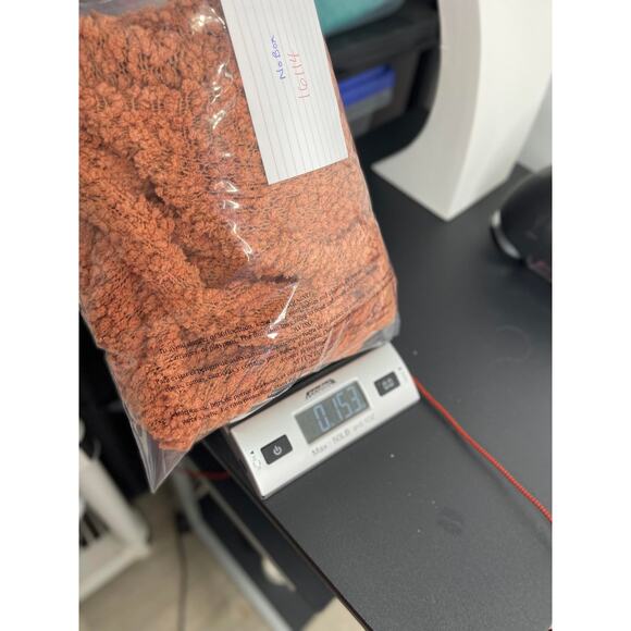 Pink Lily sweater cardigan knit women's medium long peach apricot nubby texture - Picture 11 of 12